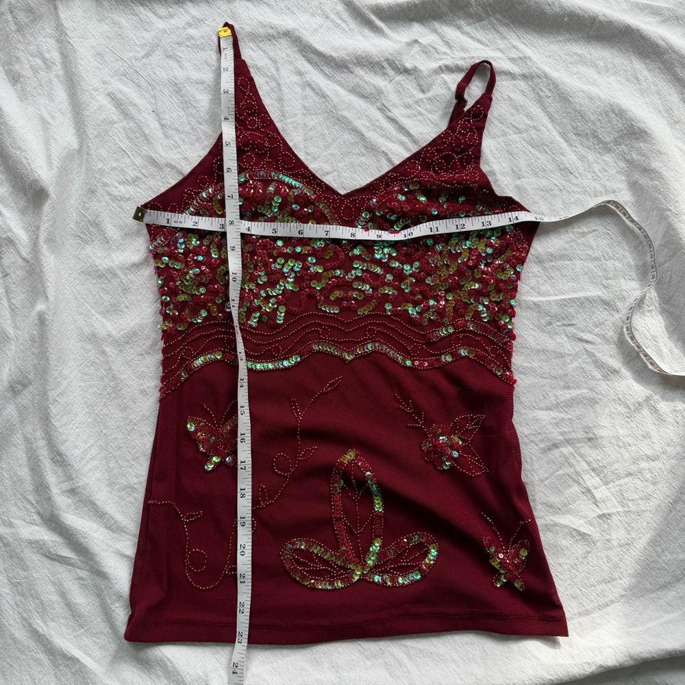 vintage y2k butterfly beaded sequin tank top fairycore pinterest ibiza summer - Picture 6 of 7